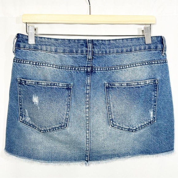 Free People Out Of Ordinary Denim Mini Skirt in Vintage Blue - Picture 7 of 11
